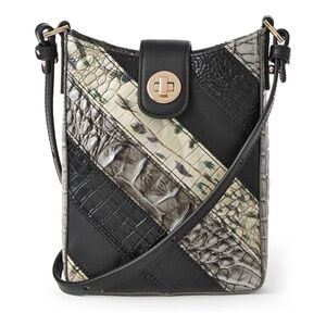 Brahmin Marley Small Leather Crossbody - Black Flashback